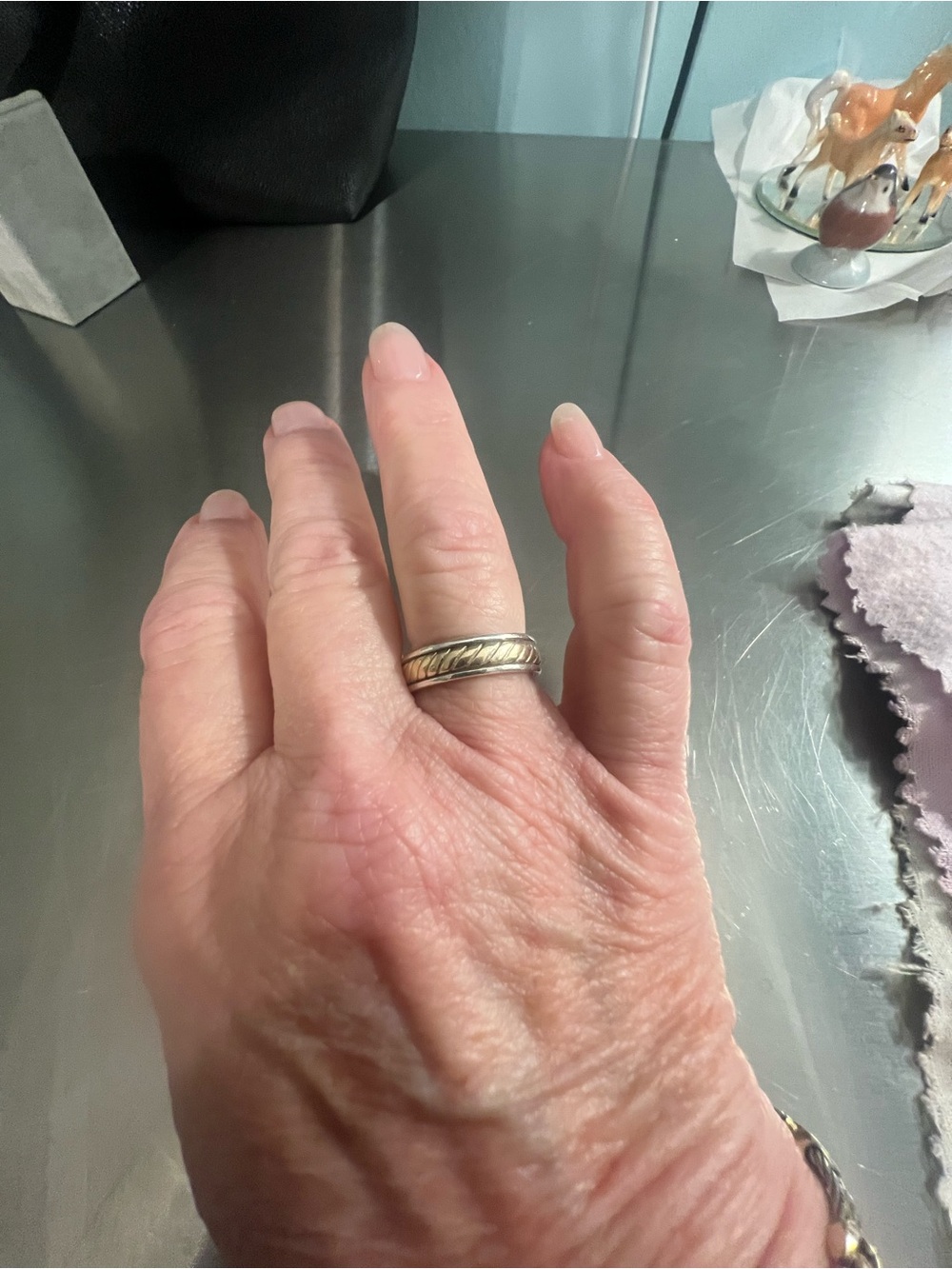 James Avery 14K & Sterling Silver Wedding Band - Picture 2 of 4